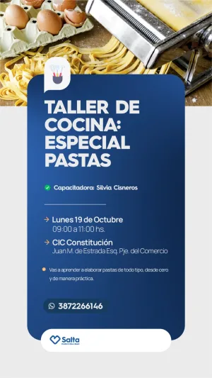 TALLER DE COCINA: ESPECIAL PASTAS - CIC CONSTITUCION