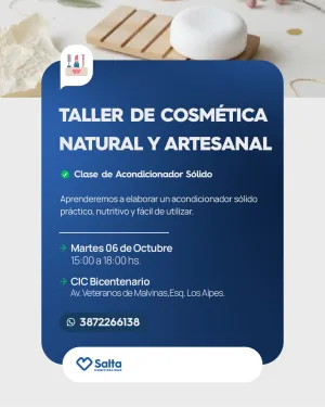 Octubre mes de Mama - Taller de cosmética natural y artesanal en CIC Bicentenario "Clase de Acondicionador Sólido"