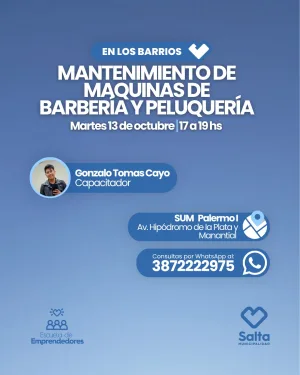 Mantenimiento de máquinas de barbería y peluquería - 13/10/2026