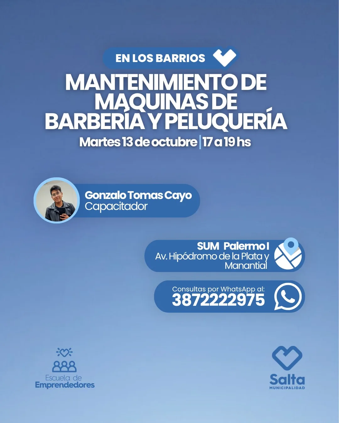 Mantenimiento de máquinas de barbería y peluquería - 13/10/2026