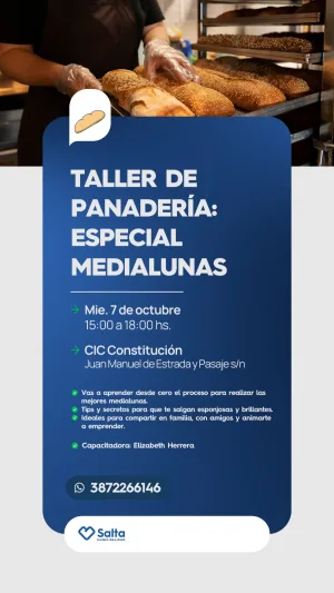 TALLER DE PANADERIA: ESPECIAL MEDIALUNAS - CIC CONSTITUCION