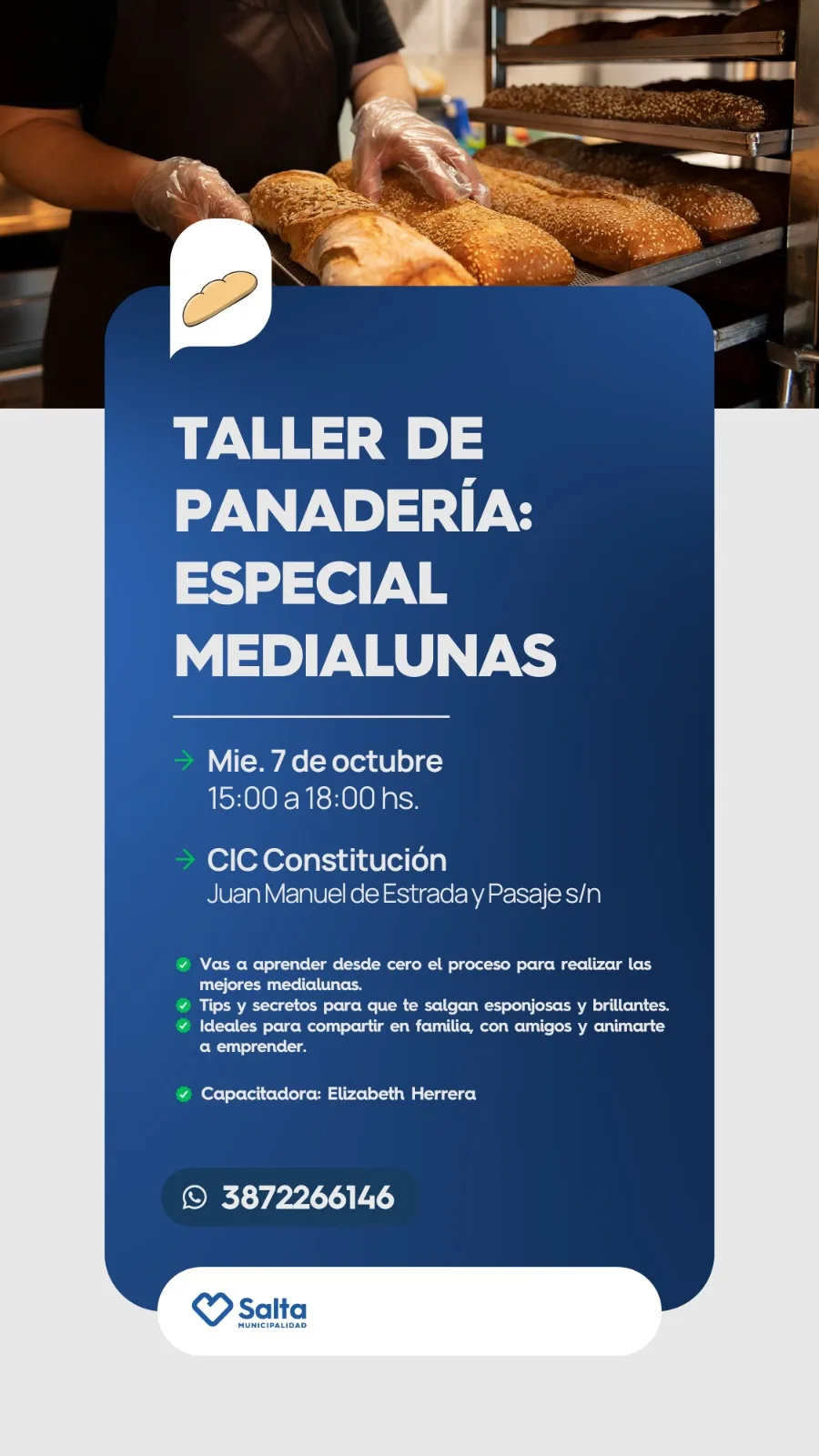 TALLER DE PANADERIA: ESPECIAL MEDIALUNAS - CIC CONSTITUCION