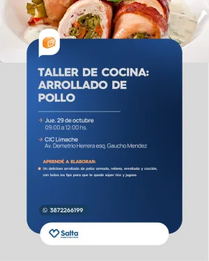 TALLER DE COCINA: ARROLLADO DE POLLO