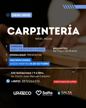 CARPINTERIA. Nivel inicial. SOLIDARIDAD