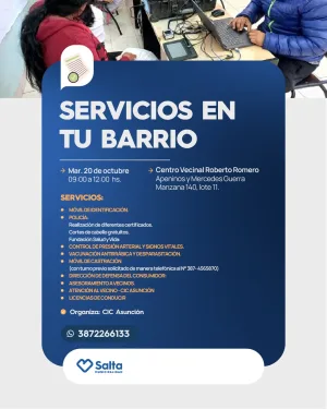 SERVICIOS EN TU BARRIO- CENTRO VECINAL B° ROBERTO ROMERO