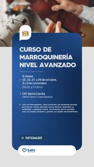 CURSO DE MARROQUINERIA NIVEL AVANZADO - CIC SANTA CECILIA