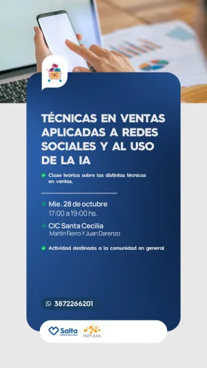TECNICAS EN VENTAS APLICADAS A REDES SOCIALES Y AL USO DE LA IA - CIC SANTA CECILIA