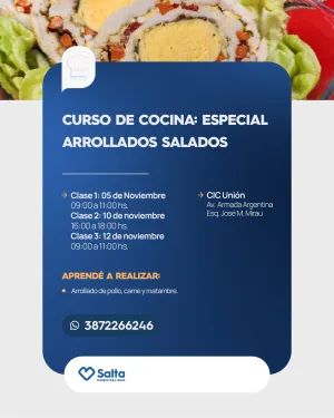 CURSO DE COCINA: ESPECIAL ARROLLADOS SALADOS- CIC UNIÓN
