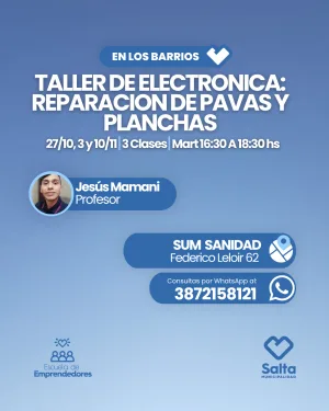 Taller de electrónica: Reparación de pavas eléctricas y planchas - 27/10/2026